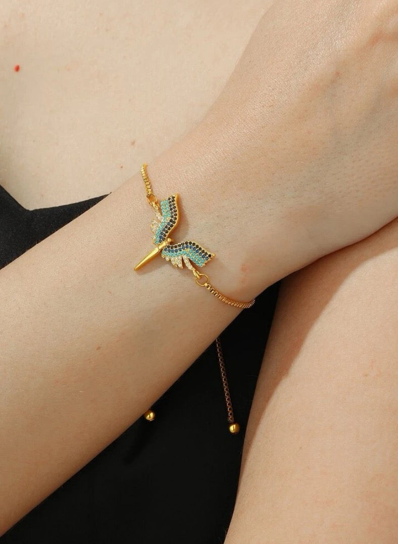 نيو ستايل اسوارة نسائية أنيقة من الاستانلس ستيل مطلية باللون الذهبي عيار 18 - Image 1