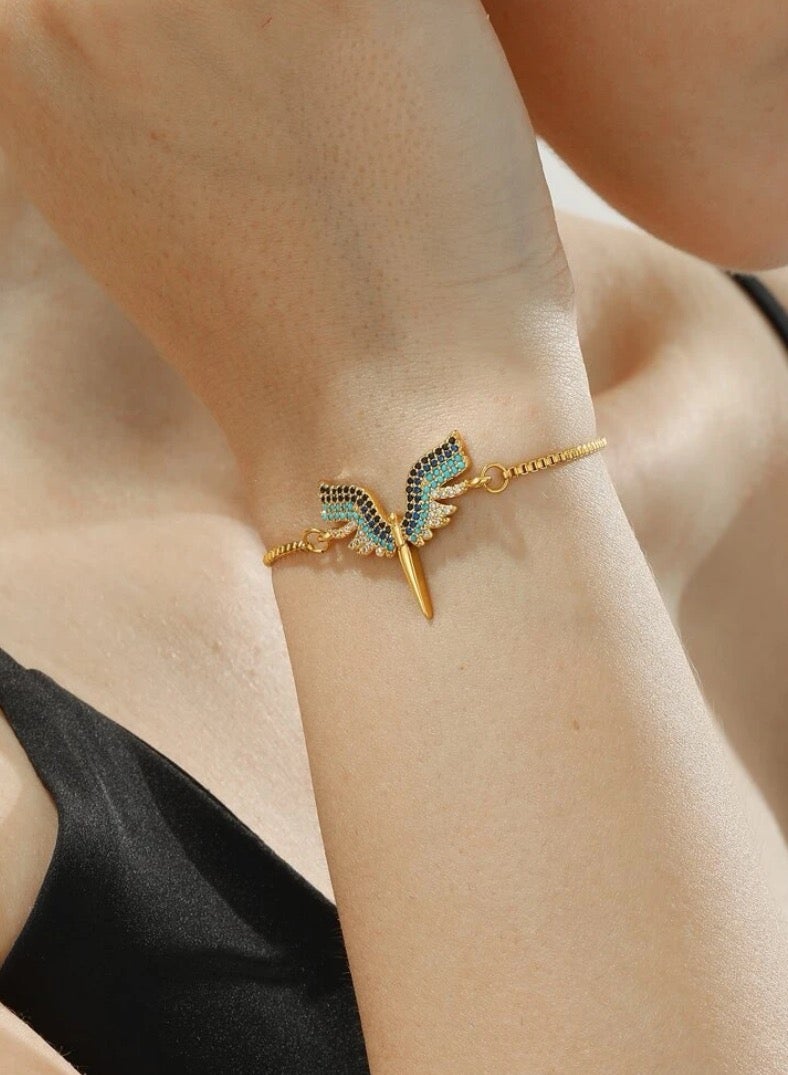 نيو ستايل اسوارة نسائية أنيقة من الاستانلس ستيل مطلية باللون الذهبي عيار 18 - Image 2