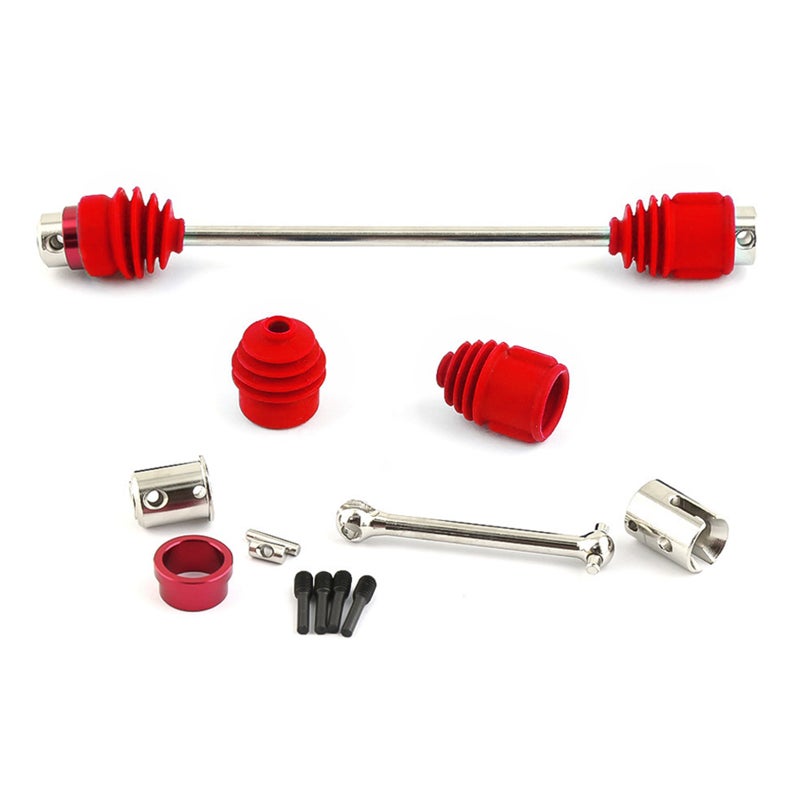 Steel Center Driveshafts CVD 8655R with Boots Replacement for Traxxas E-Revo 2.0 Remote Control Car Upgrades Parts(Red, 2 Pieces) - Image 3