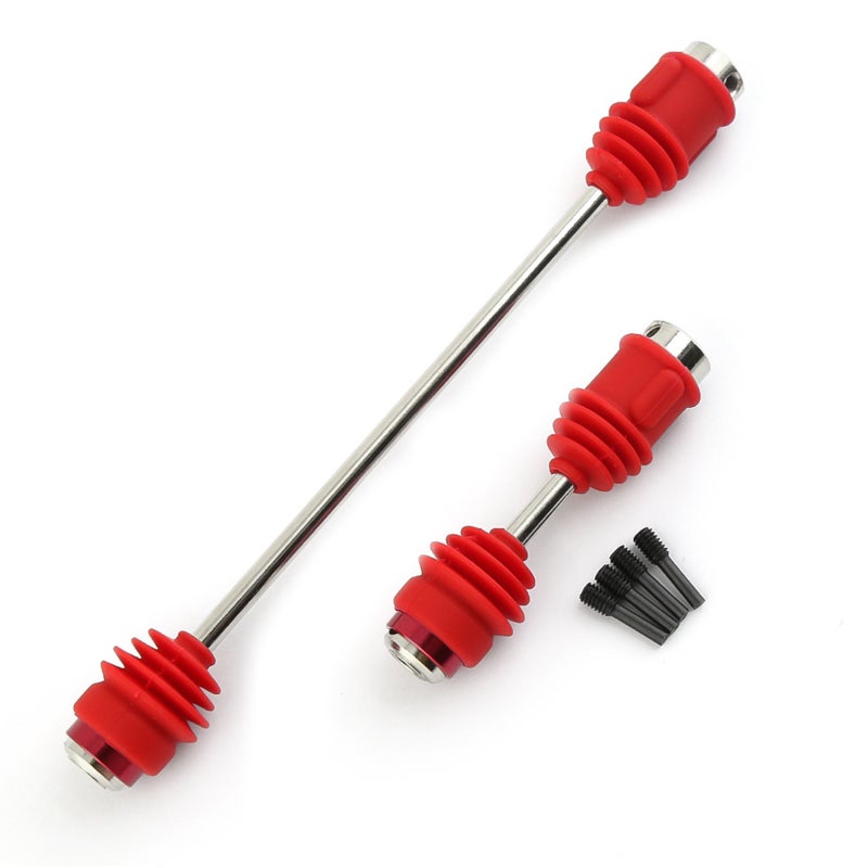 Steel Center Driveshafts CVD 8655R with Boots Replacement for Traxxas E-Revo 2.0 Remote Control Car Upgrades Parts(Red, 2 Pieces) - Image 1