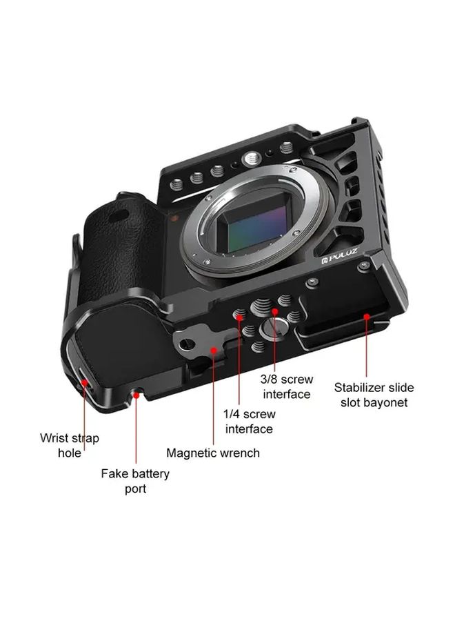 Aluminum Camera Cage Stabilizer Rig for Sony A6500 A6400 A6300 Expansion Mount Black - Image 4