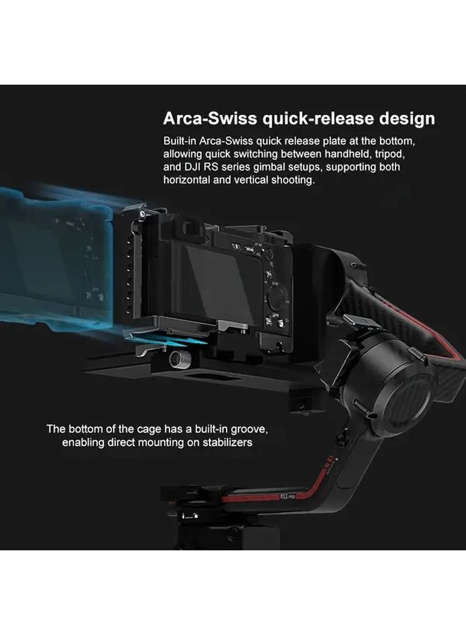 Aluminum Camera Cage Stabilizer Rig for Sony A6500 A6400 A6300 Expansion Mount Black - Image 5