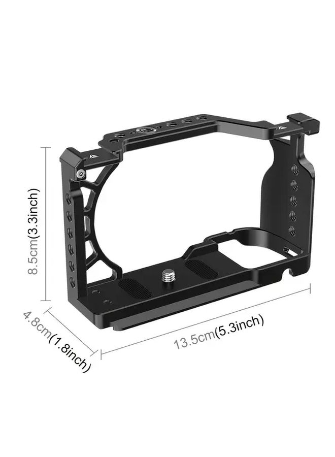 Aluminum Camera Cage Stabilizer Rig for Sony A6500 A6400 A6300 Expansion Mount Black - Image 2