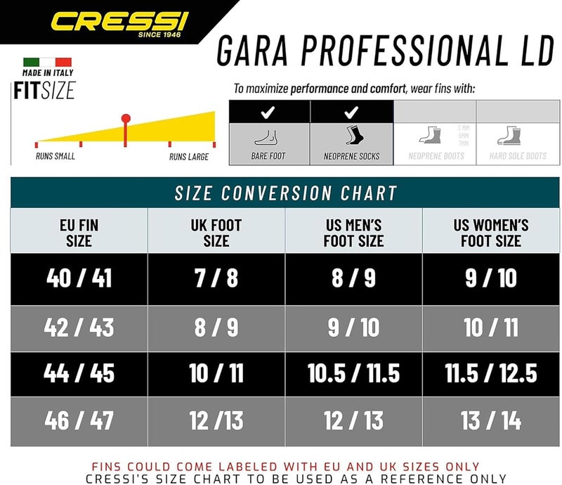 Cressi Gara Professional LD Freediving Fins - Image 5