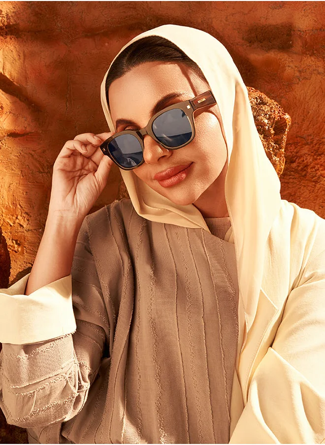 30Sundays 30Sundays CANYON,Women Sunglasses, Square Sunglasses, UV Protection: UV400 (Green,Green)
