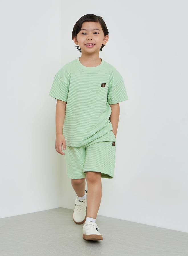 Styli Boys Textured Oversized T-Shirt and Shorts Set - Image 1