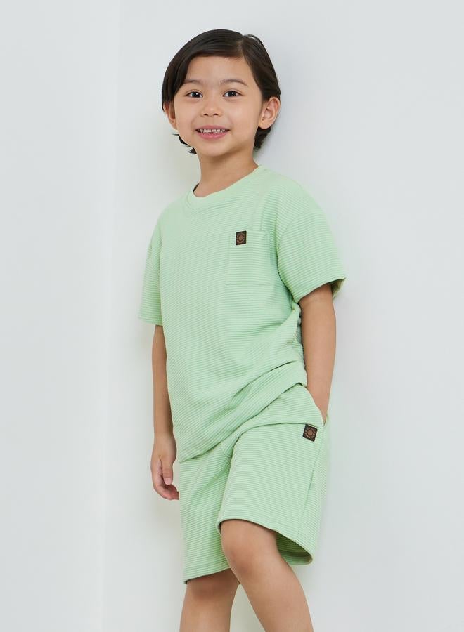 Styli Boys Textured Oversized T-Shirt and Shorts Set - Image 2