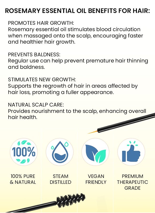 NIKITA.VIVI 60 ml Rosemary Essential Oil for Hair Growth Pure Organic Rosemary Oil for Dry Damaged Hair and Growth Hair Scalp Oil Pure and Natural Premium Quality Oil Hair Loss Treatment Oil for Men and Women  - Image 5