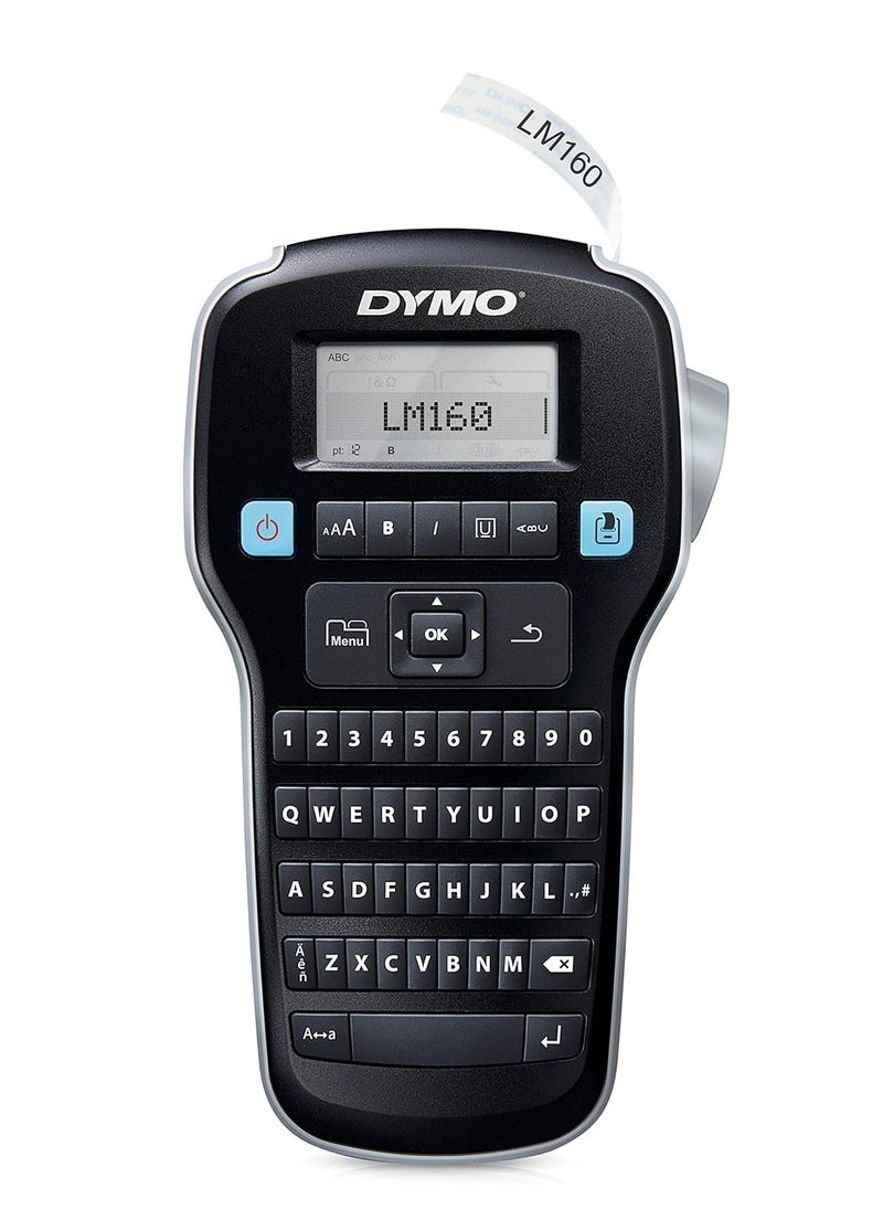 Dymo - DYMO Label Maker LabelManager 160 Portable Label Maker, Easy-to-Use, One-Touch Smart Keys, QWERTY Keyboard, Large Display, for Home Office Organization, Black - Image 1