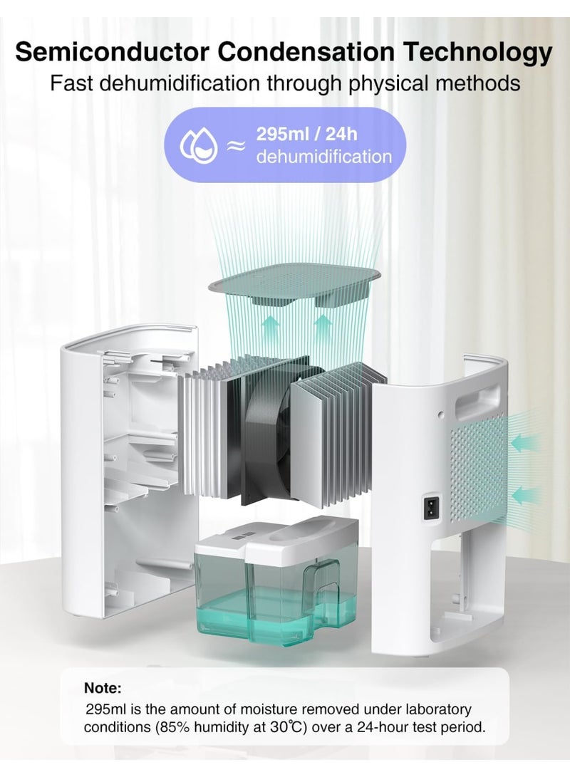 CLEVAST مزيل رطوبة صغير للمنزل، 800 مل مزيل رطوبة كهربائي مصغر لغرفة النوم، مزيل رطوبة هواء محمول مدمج للغرفة، الحمام، الخزانة، RV، المعسكر، المنزل مع إيقاف تشغيل تلقائي - Image 3