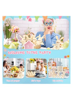 KASTWAVE 8 Pcs Plush Bunny Stuffed Animal 7.87 Inch Mini Bunnies Doll Keychain Cotton Rabbit Graduation Gifts for Boys Girls Birthday Party Favor  - Image 4