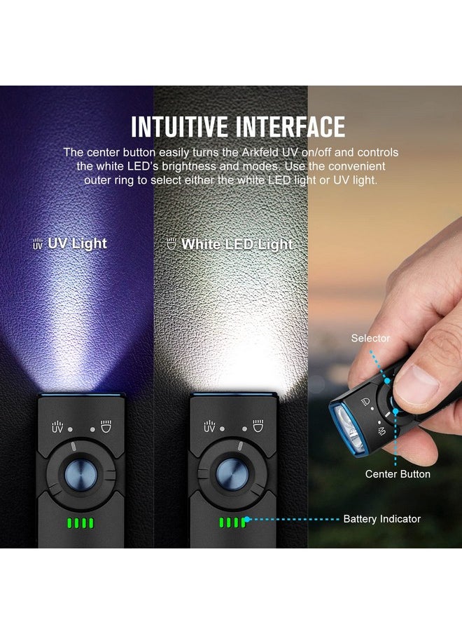 OLIGHT OLIGHT Arkfeld UV Rechargeable EDC Flashlight, 1000 Lumens White LED and 365nm Blacklight Combo for Outdoors, Emergency, Working, Pet Urine Detection (Black CW)  - Image 3