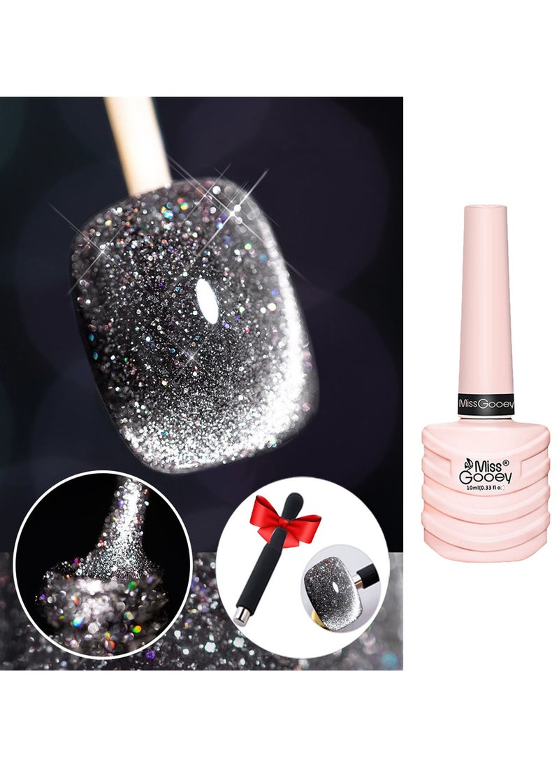 Miss Gooey Nail Polish Set Gel Nails Polish Gel Polish Cat Eye Gel Glitter With Magnetic Stick Kit Super Shine Colors Longlasting UV LED Required Quick Dry Magnetic Art Manicure DIY At Home Soak Off For Women  - Image 1