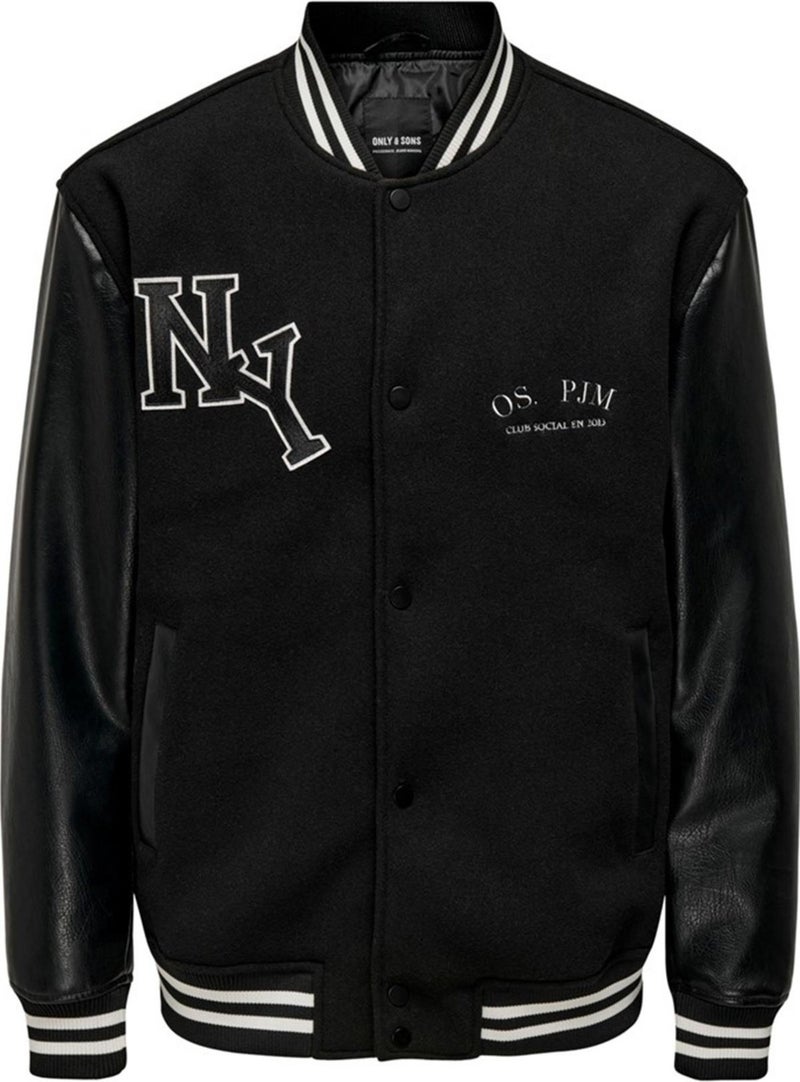 Only & Sons Onsjay Varsity 23 Jacket Otw Black