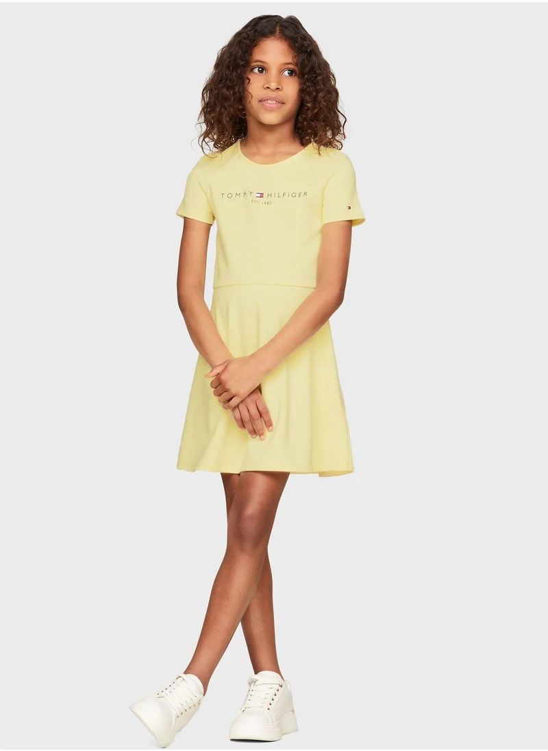 TOMMY HILFIGER Youth Logo Fit & Flare Dress