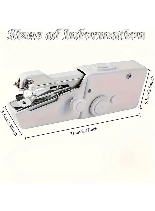 White Handheld Electric Sewing Machine Heavy Duty Compact Design Smooth Stitching - Image 1