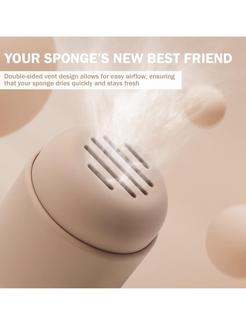general Makeup Sponge Holder, Silicone Beauty Sponge Case with Double-Sided Vent Design for Quick Drying, Compact Travel Essentials Make Up Puff Blender Container - Image 3