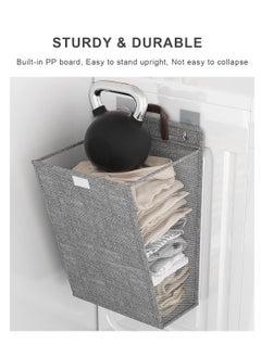 ARCOON ARCOON Collapsible Laundry Basket with Lid, Hanging Laundry Basket, Large Laundry Basket with Handle, Dirty Clothes Basket, Wall-Mounted Bathroom Laundry Basket  - Image 4
