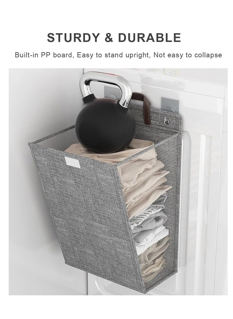 ARCOON - ARCOON Collapsible Laundry Basket with Lid, Hanging Laundry Basket, Large Laundry Basket with Handle, Dirty Clothes Basket, Wall-Mounted Bathroom Laundry Basket - Image 1