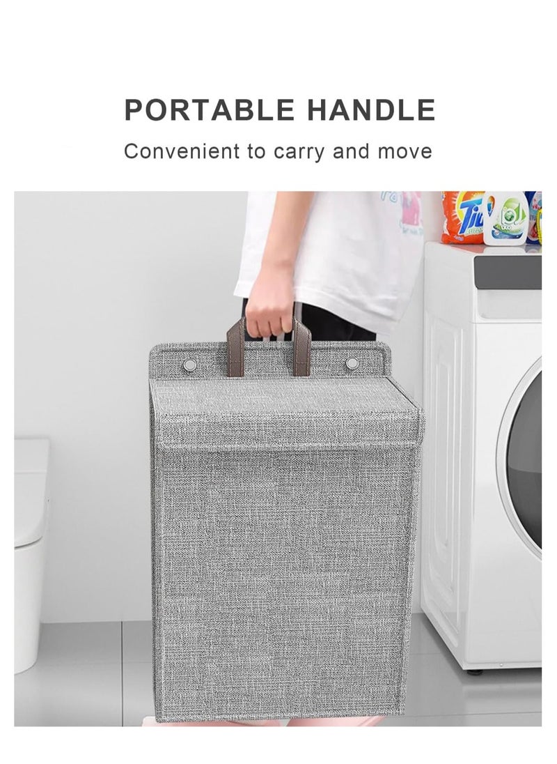 ARCOON - ARCOON Collapsible Laundry Basket with Lid, Hanging Laundry Basket, Large Laundry Basket with Handle, Dirty Clothes Basket, Wall-Mounted Bathroom Laundry Basket - Image 1