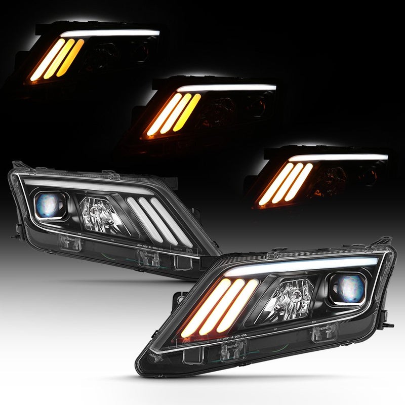 أكانى لمصابيح أمامية بروجيكتور LED إشارة متسلسلة لسيارة فورد فيوجن 2010-2012 - يسار ويمين