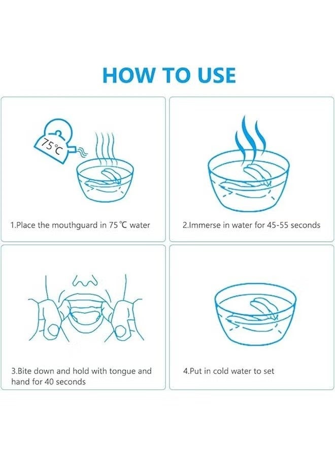 2 PCS Sports Sports Shield Gum Shield مع Case ، لرجبي الملاكمة للفنون القتالية الهوكي MMA karate taekwondo وغيرها من الرياضات الاتصال (White + Black) - Image 3