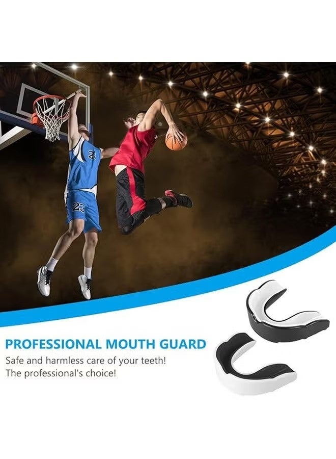 2 PCS Sports Sports Shield Gum Shield مع Case ، لرجبي الملاكمة للفنون القتالية الهوكي MMA karate taekwondo وغيرها من الرياضات الاتصال (White + Black) - Image 5