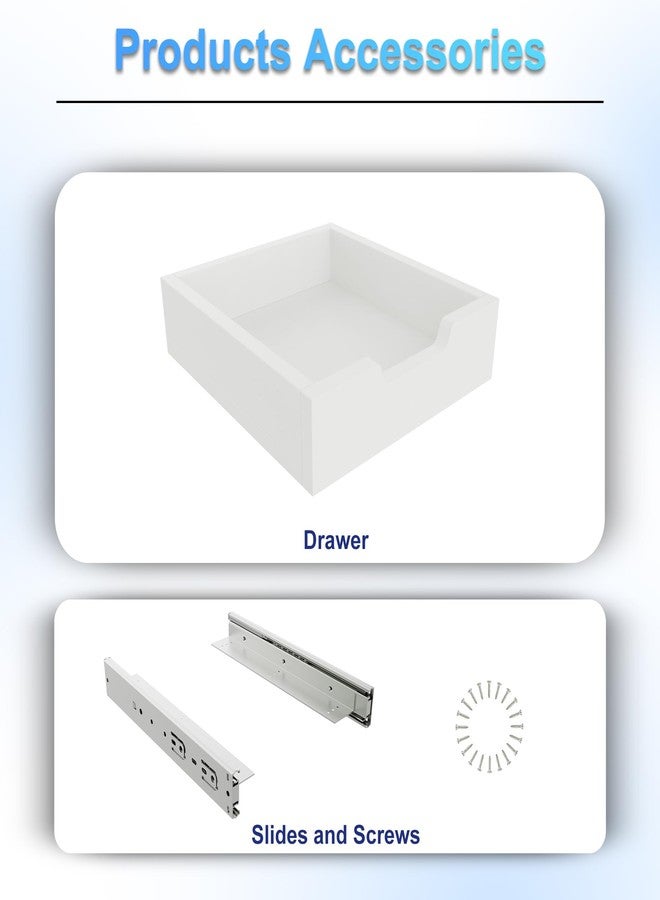 FRMSAET Heavy Duty Cabinet Hardware Soft Close Slide Drawer 12 inch Deep Drawer Replacement with Adjustable Width for Storage Cabinets, Wardrobes, Cabinetry,Office Cabinets .etc (12 inch Wide, White) - Image 3