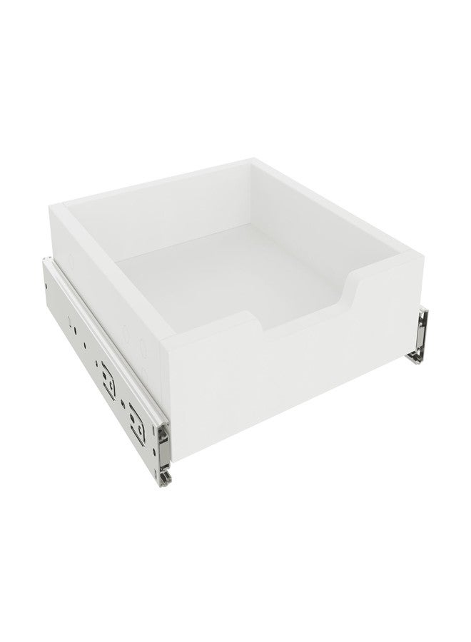 FRMSAET Heavy Duty Cabinet Hardware Soft Close Slide Drawer 12 inch Deep Drawer Replacement with Adjustable Width for Storage Cabinets, Wardrobes, Cabinetry,Office Cabinets .etc (12 inch Wide, White) - Image 1