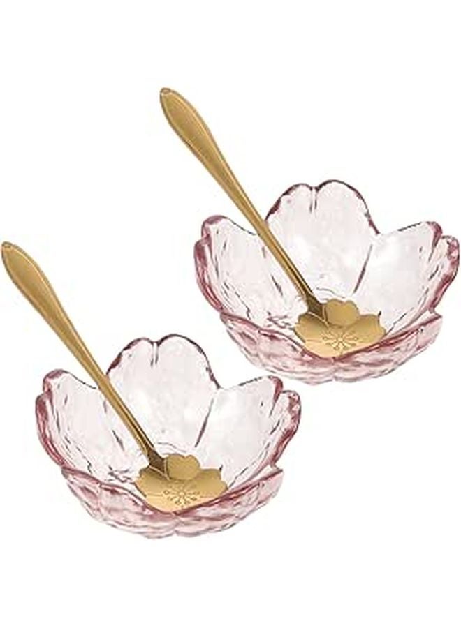 2 Sets Glass Mixing Bowls With Spoons For Facial Spa Mask Blending Aromatherapy Salon - Image 1