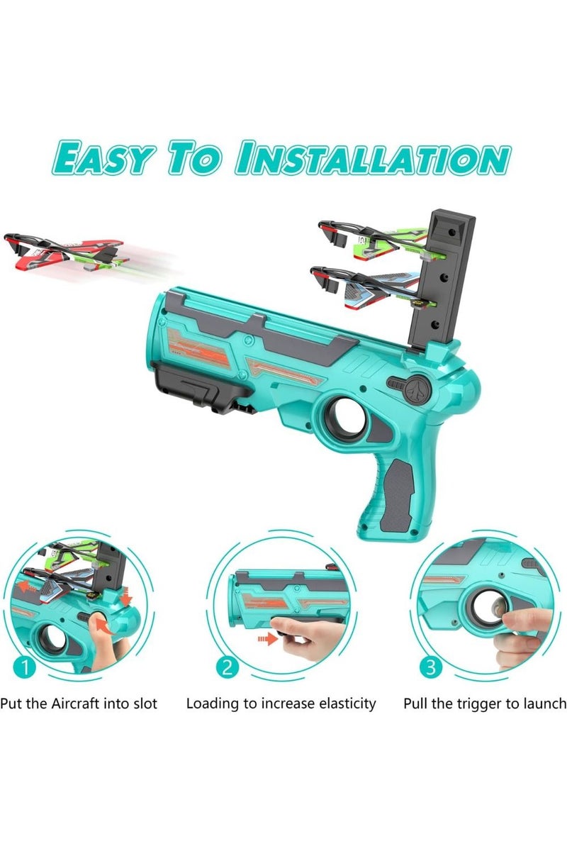 ZedPlay 8-in-1 Catapult Airplane Toy Set with Launcher – Foam Glider Planes Outdoor Ejection Game for Kids Boys Girls Ages 3+, One-Click Launch, Durable, Safe Flying Toys, Perfect Birthday Gift - Image 5