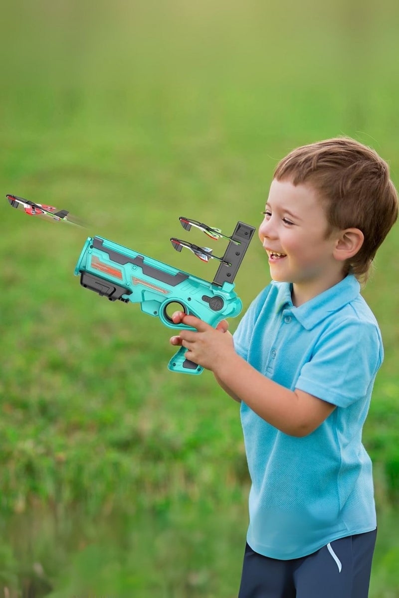 ZedPlay 8-in-1 Catapult Airplane Toy Set with Launcher – Foam Glider Planes Outdoor Ejection Game for Kids Boys Girls Ages 3+, One-Click Launch, Durable, Safe Flying Toys, Perfect Birthday Gift - Image 2