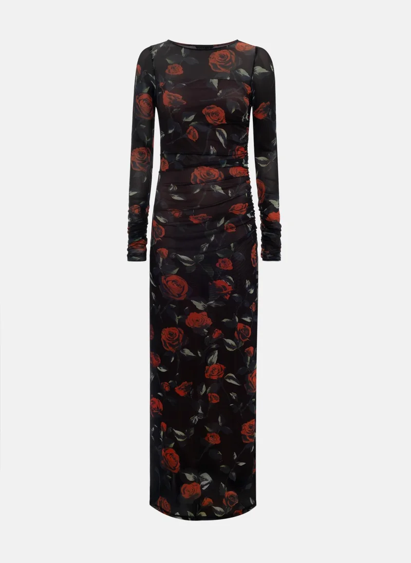 Lichi Fitted maxi dress with floral pattern
