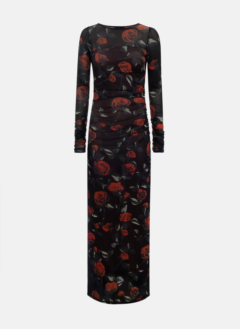 Lichi Fitted maxi dress with floral pattern - Image 2