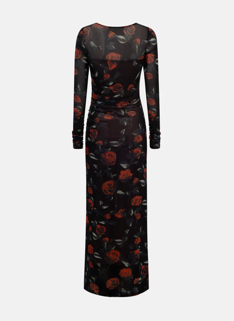 Lichi  Fitted maxi dress with floral pattern for Women | Best Price UAE