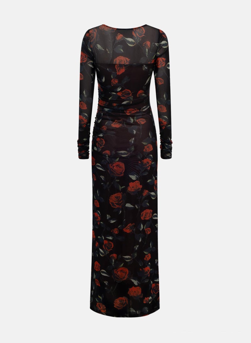 Lichi Fitted maxi dress with floral pattern - Image 3