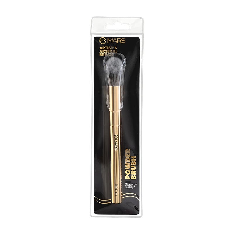 Mars MARS Artists Arsenal Professional Powder make up Brush for Face Feather Soft Touch Precise Synthetic Bristle Luxe Packaging makeup brush Golden - Image 5