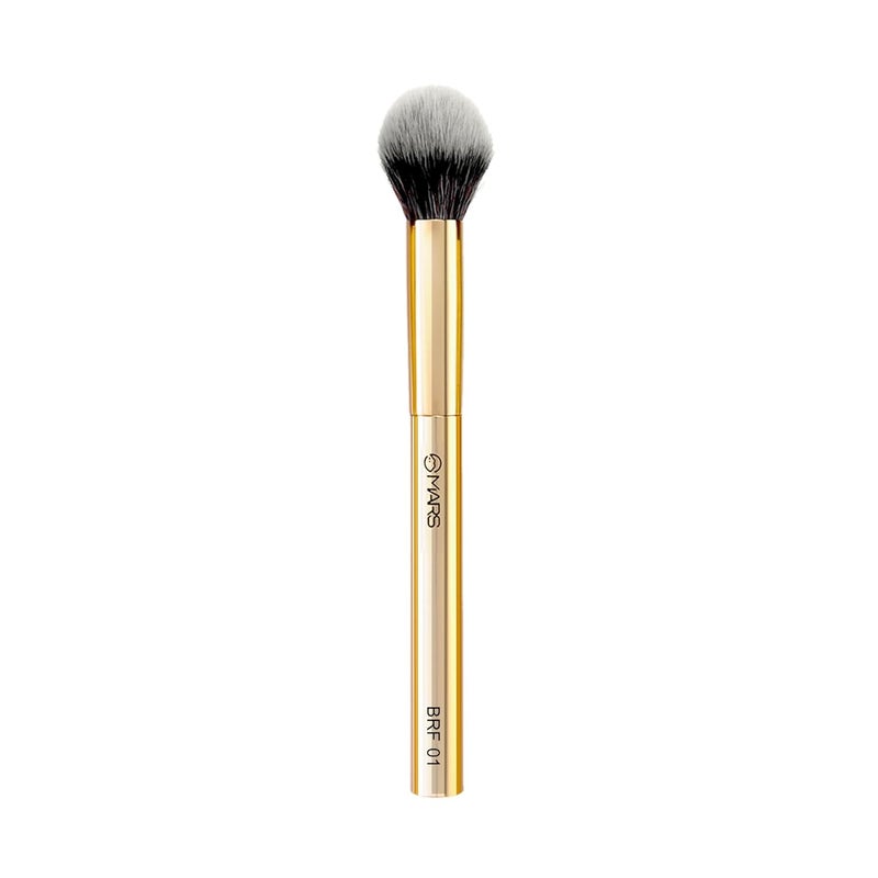 Mars MARS Artists Arsenal Professional Powder make up Brush for Face Feather Soft Touch Precise Synthetic Bristle Luxe Packaging makeup brush Golden - Image 1