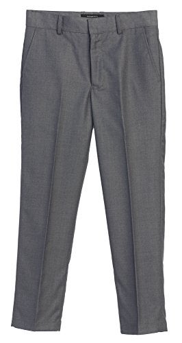 Gioberti Boys Flat Front Dress Pants, Charcoal, 16 - Image 3