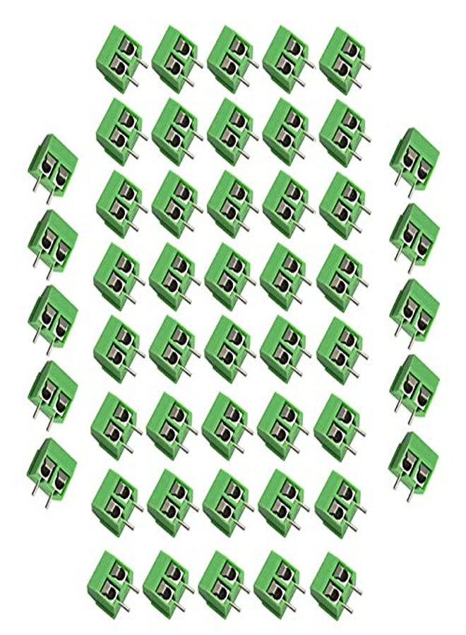 TECHDELIVERS® 2 Pin Screw Terminal Block PCB mount block wire connector 5mm PITCH - 50Piece - Image 1