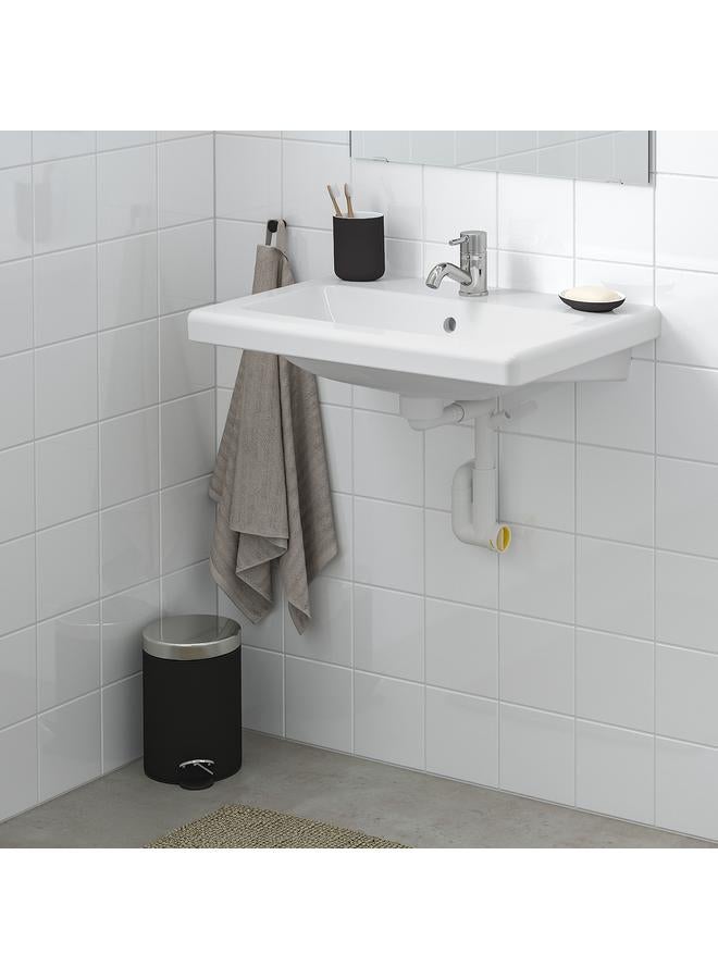 Zaboon Wash-Basin With Water Trap, White, 64X43 Cm - Image 2