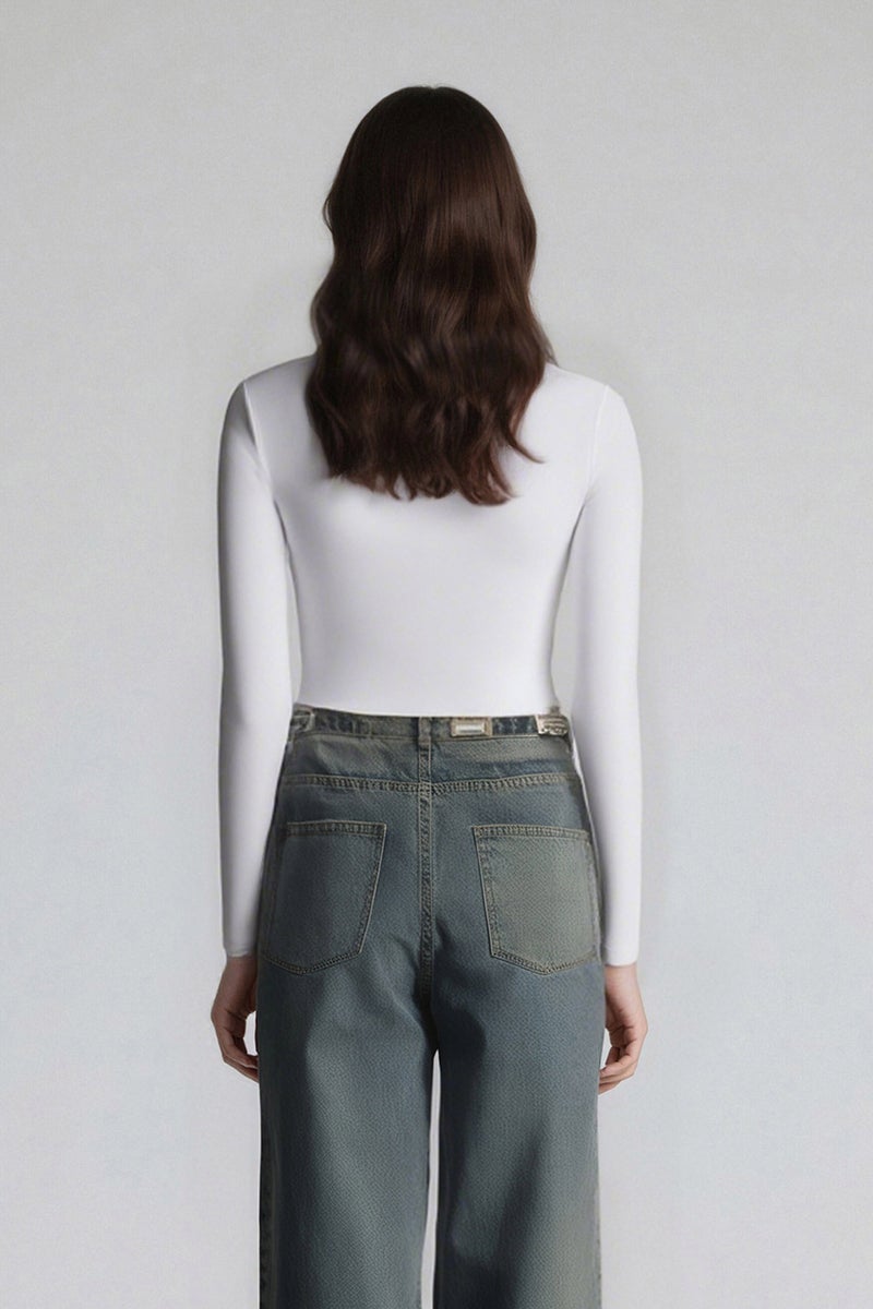 DeFacto White Woman Fall in Love Bodysuit Casual - Image 5