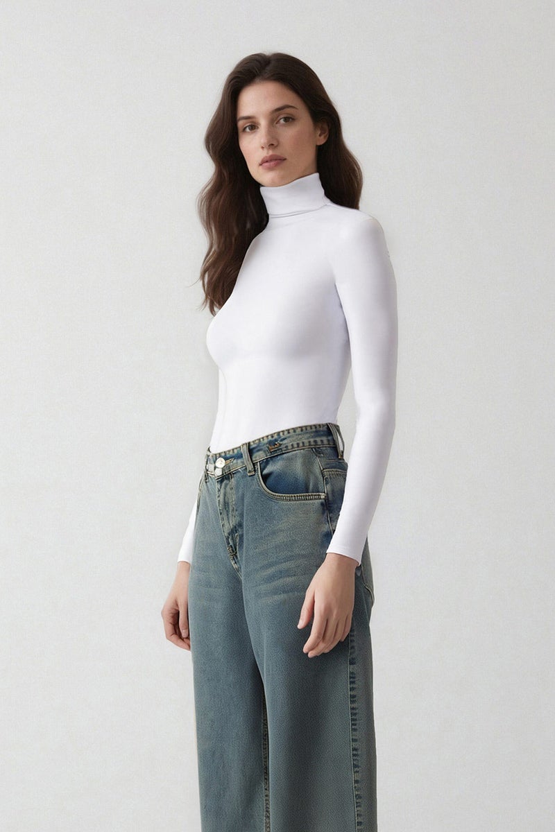 DeFacto White Woman Fall in Love Bodysuit Casual - Image 3