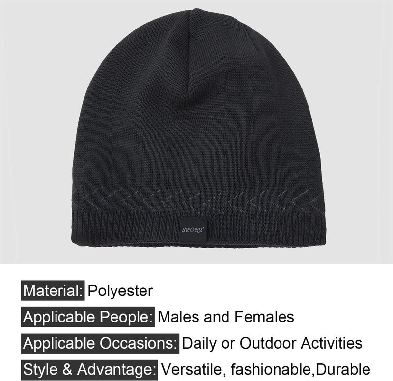 OMECHY Mens Winter Warm Knitting Hats Plain Skull Beanie Cuff Toboggan Knit Cap - Image 4