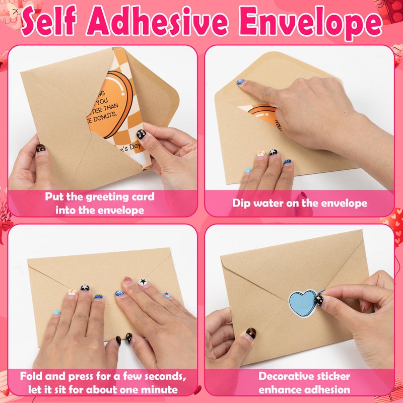 CPicdn 30 Pack Valentine's Day Cards Set, Funny Bulk Boxed Greeting Cards with Envelopes and Stickers, Wavy Checker Holiday Notes Set for Gift Exchange Office Coworker Colleague Employees Party Favors - Image 3
