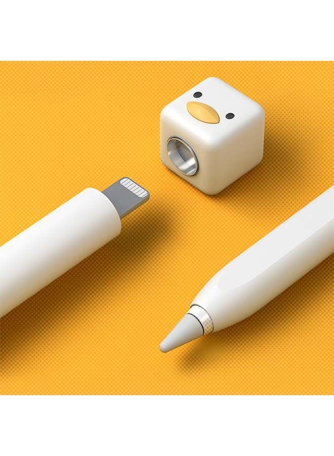 Cute Duck Silicone Sleeve For Apple Pencil 2st Generation White  - Image 2