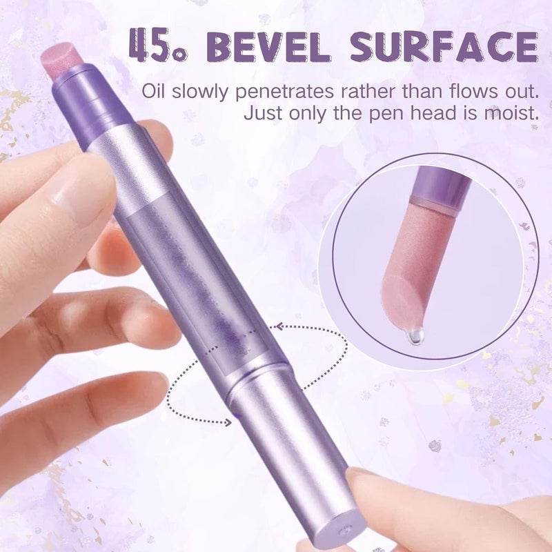 YOOJ ® 2 Pcs Cuticle Oil Pusher Pens, 4 in 1 Ceramic Cuticle Remover & Cuticle Oil in a Pen, Nail Care Tool for Hangnails & Dry Damaged Nails, Nail Care Tool for Repair Nourish Nails - Image 5