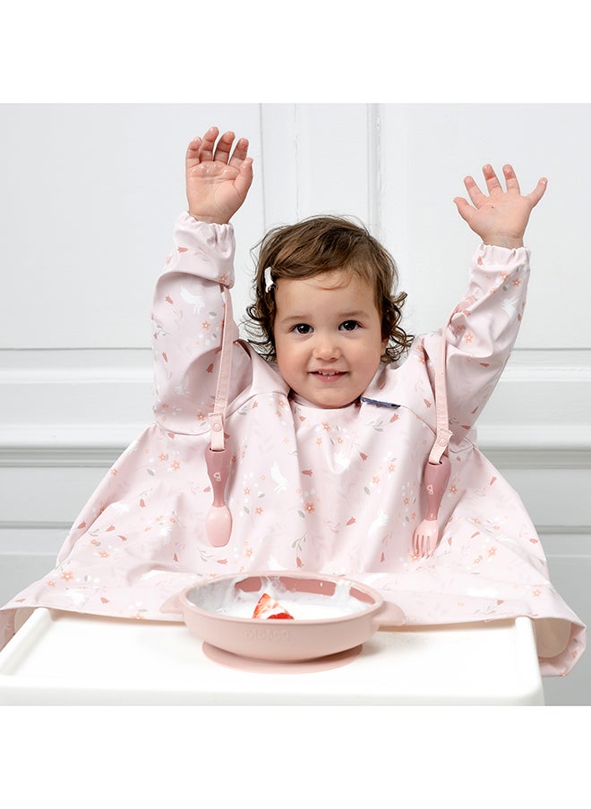 bibado - Handi Toddler Cutlery Set, Food Safe Baby Cutlery, Toddler Fork And Spoon Set, Toddler Eating Utensils For Babies 6 Months And Up, Also Attaches To Coverall Bib - Blush - Image 1