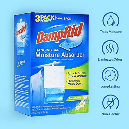 DampRid Hanging Bag, Moisture Absorber, Pack of 3 (16 oz. ea.), 3 Pack, Blue - Image 5