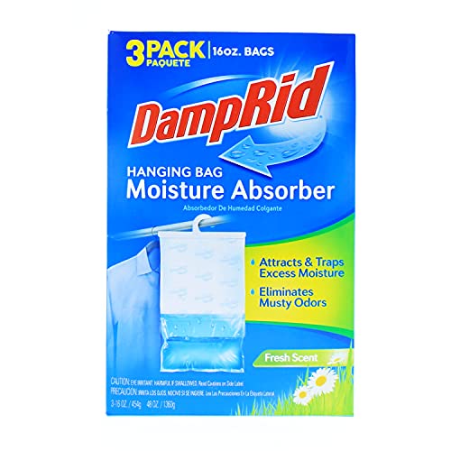 DampRid Hanging Bag, Moisture Absorber, Pack of 3 (16 oz. ea.), 3 Pack, Blue - Image 3